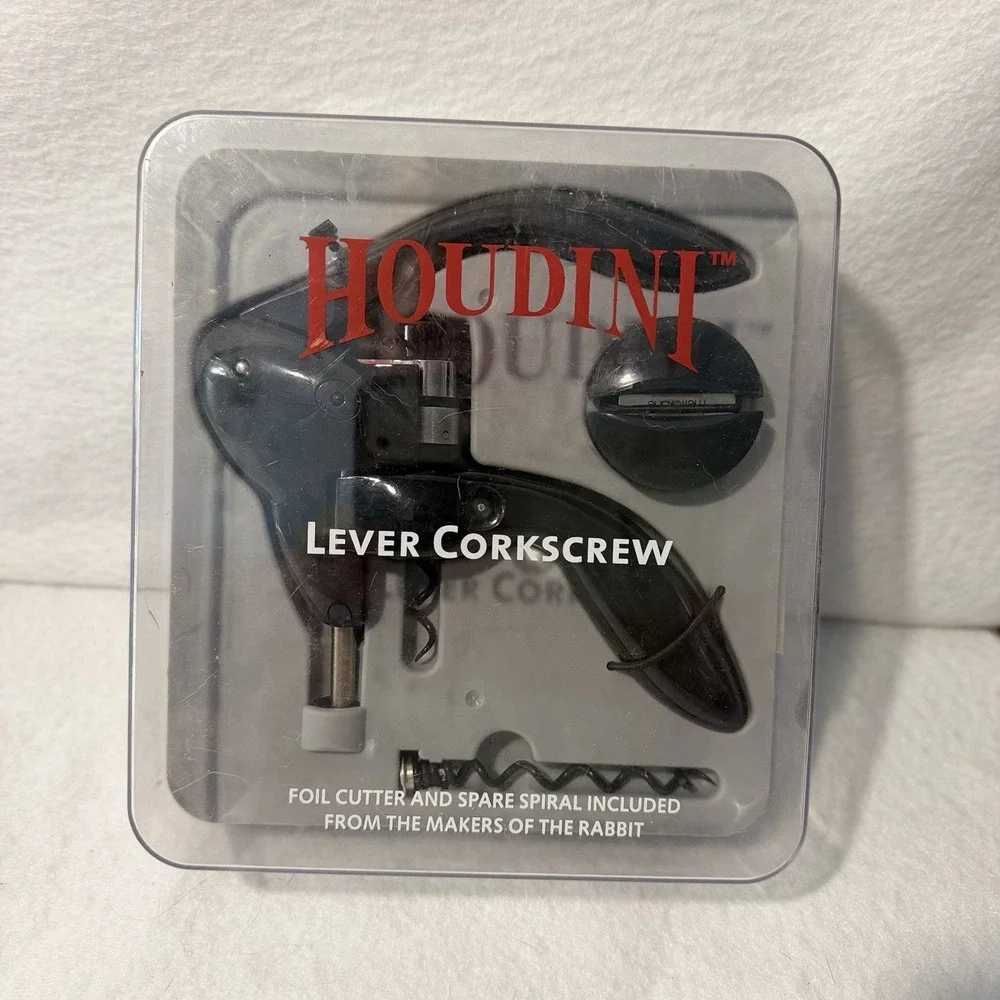 HOUDINI LEVER RABBIT CORKSCREW WINE OPENER SET W/ ACCESSORIES -NEW IN BOX